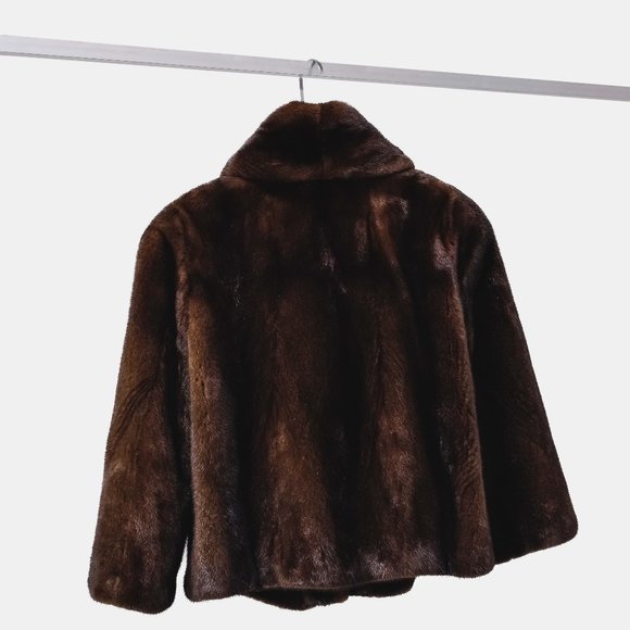 Shawl Collar Mink Fur Jacket - Picture 2 of 7